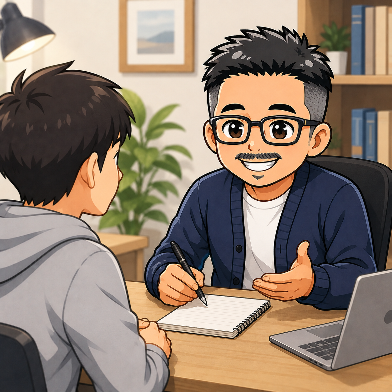一対一で向き合う講師